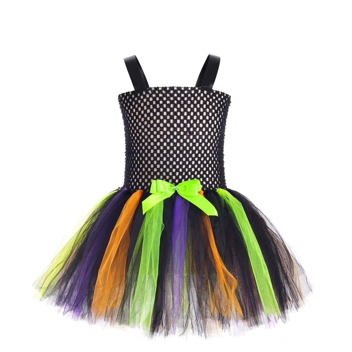 Children’s Halloween Little Witch Costume Mesh Tutu Dress &amp; Hat-3