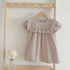 Baby Plaid Pattern Square Neck Puff Sleeves Onesies & Dress-3