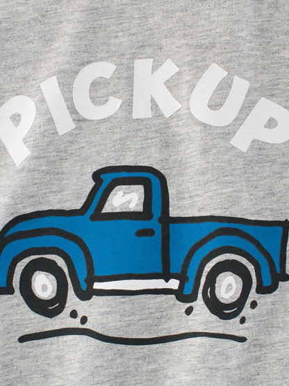 Boys’ Pick-Up Truck Print T-Shirt In European And American Style For Summer-3