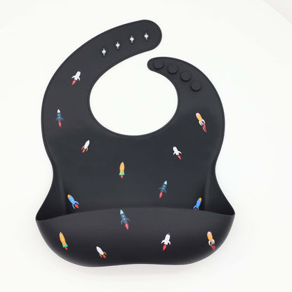 Baby Printed Pattern Food Grade Silicone Bibs-1