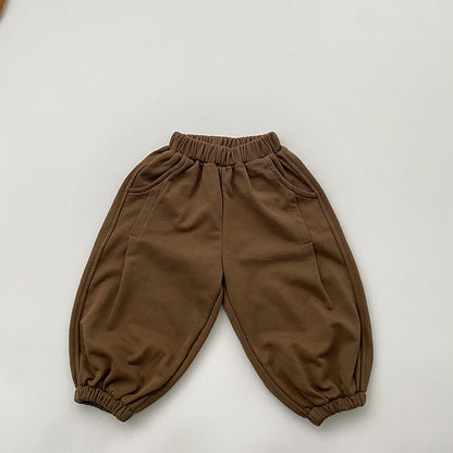 Baby Solid Color Loose Spring Autumn Baby Trousers-2