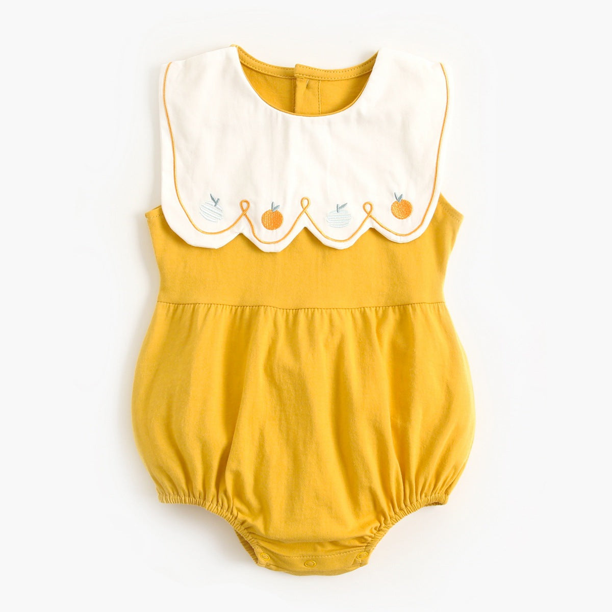 Baby Embroidered Pattern Sleeveless Cute Onesies-3