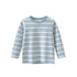 Baby Blue Striped Pattern Long Sleeve Soft Cotton Shirt-0