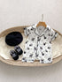 Summer Baby Unisex Prints Short Sleeves Thin Home Wear Romper-3