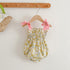 Baby Girls Floral Design Butterfly Bows Strap Dress/Onesies-2