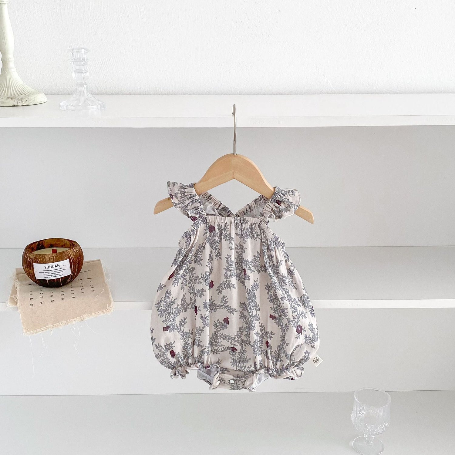 New Arrival Summer Baby Kids Girls Floral Pattern Thin Sleeveless Strap Onesies-2