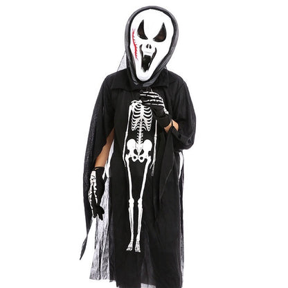 Halloween Skeleton Ghost Clothes &amp; Gloves &amp; Masks Sets-3