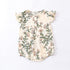 Summer New Arrival Baby Girls Plain Floral Print Fly Sleeves Crew Neck Onesies-3