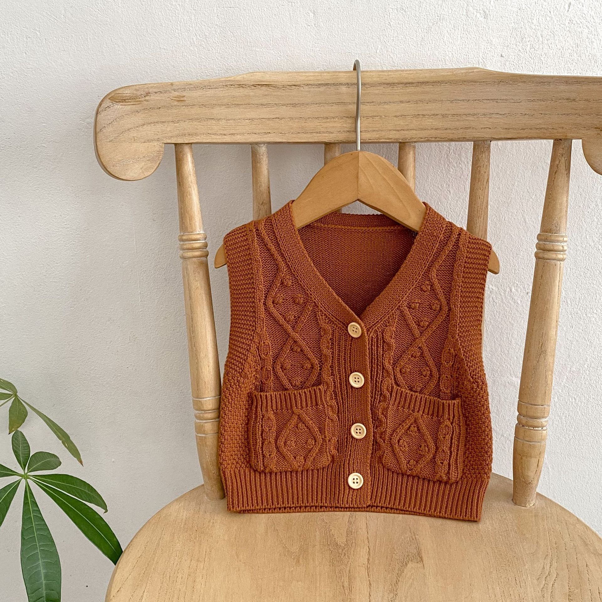 Autumn Solid Color Fashion Knitted Cardigan-2