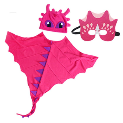 Halloween Dinosaur Cloak Hats Mask Cosplay Costume Sets-3