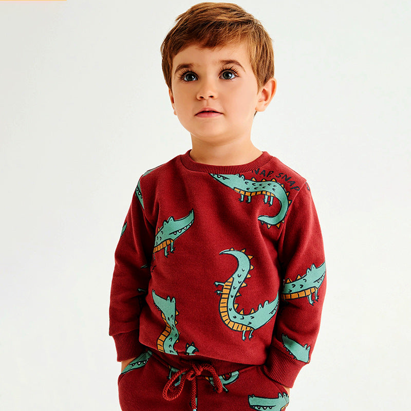 Baby Boy Cartoon Dinosaur Pattern Soft Cotton Quality Hoodie-3