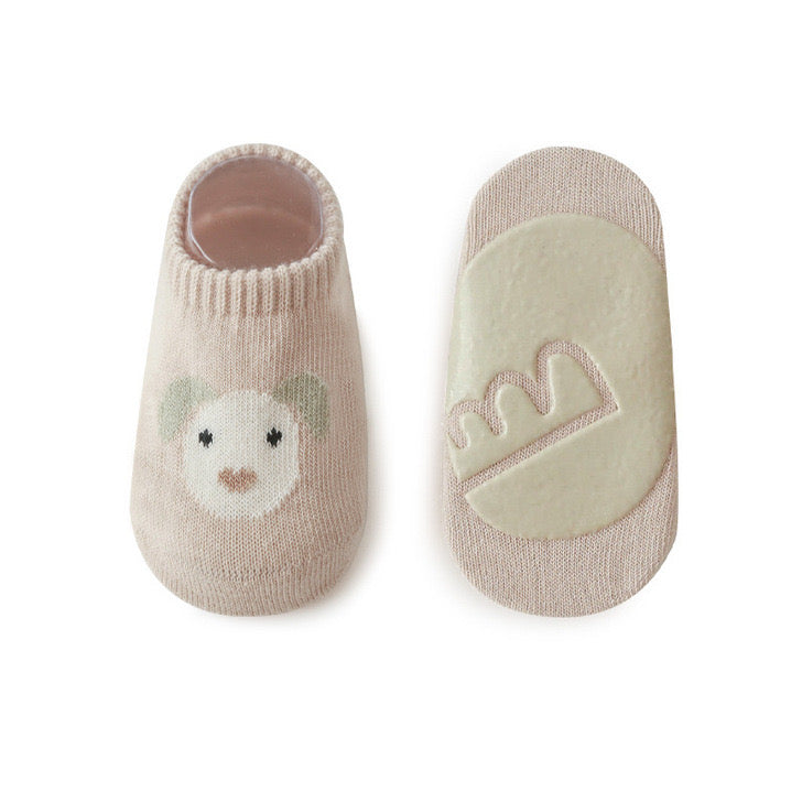 Kids Girl Embroidered Pattern Non-Slip Floor Soft Socks-3