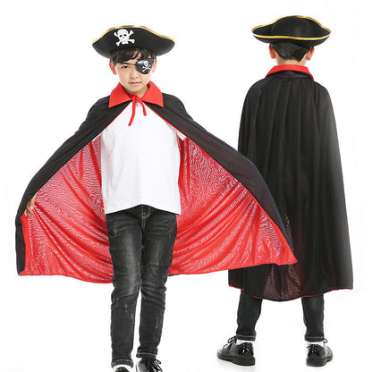 Halloween Pirate Cape Hats 3-Piece Sets Ghost Festival Cosplay-2