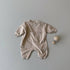 Baby Solid Color Big Pocket Thickened Winter Romper-3