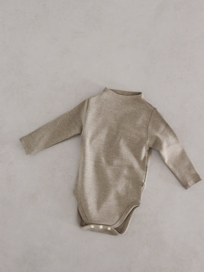 Baby Unisex Solid Color Basic Autumn Onesies-3