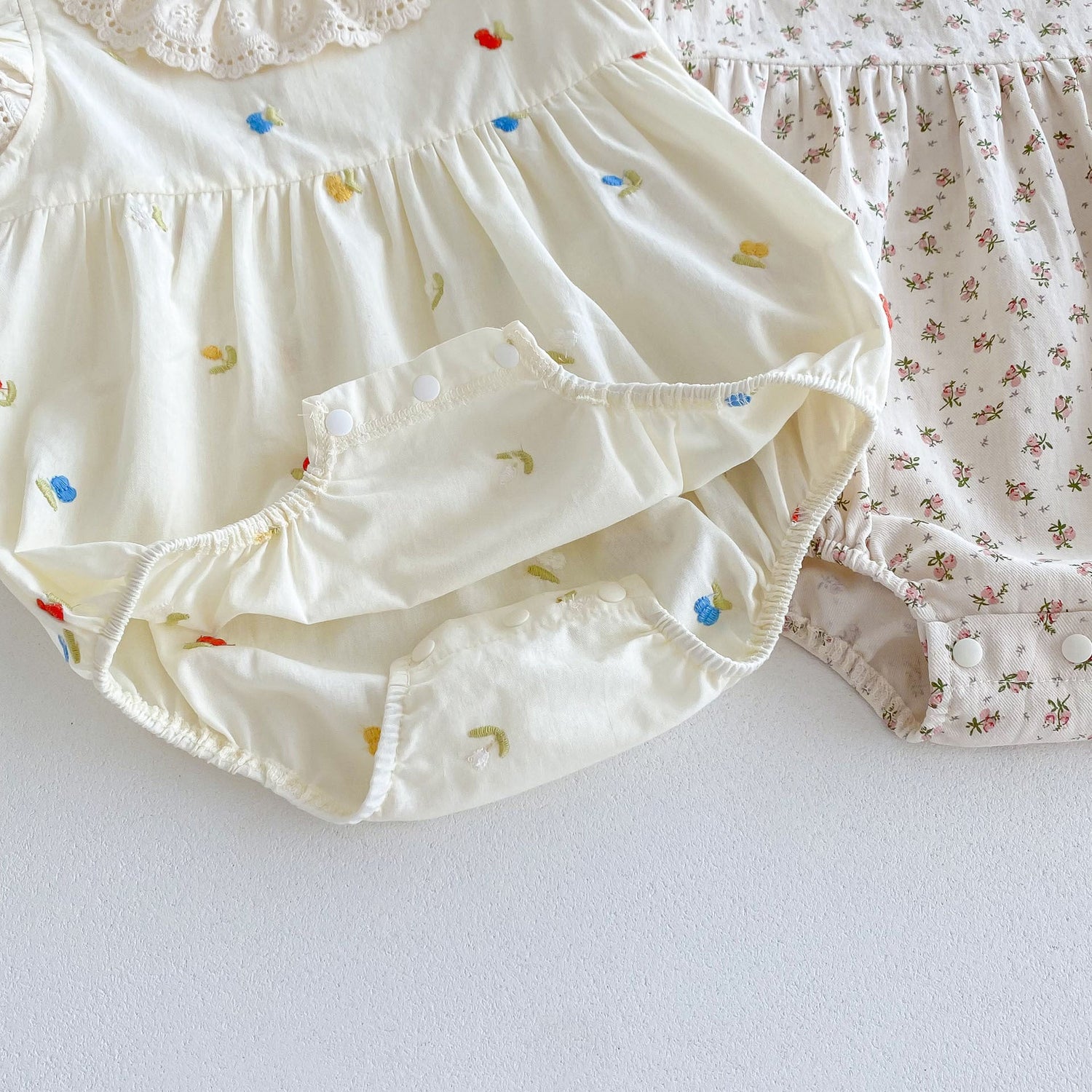 Hot Selling Summer Baby Kids Girls Floral Pattern Sleeveless Hollow Out Collar Onesies-5