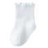 Baby Kids Girls Solid Color Comfortable Ruffle Fringe Crew Socks-3