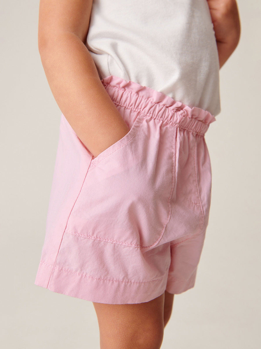 Baby Kids Girls Solid Color Soft Casual Style Shorts-4