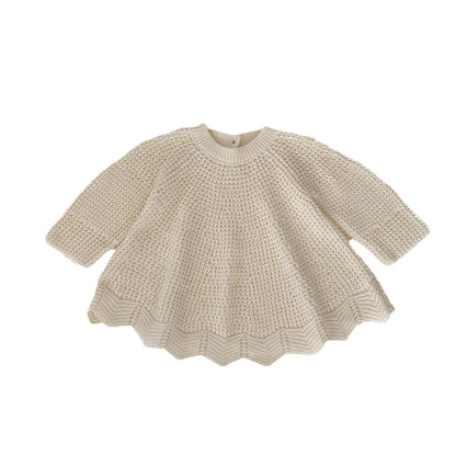 Baby Toddler Girls Handmade Knitting Solid Pullover-3