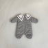 Baby 1pcs Plaid Pattern Lapel Design Quilted Warm Rompers-2