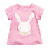 Baby Girl Rabbit Cartoon Pink Short Sleeve O-Neck Cotton Summer T-Shirt-0