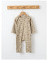 Baby Print Pattern Envelope Neckline Long Sleeved Soft Rompers Home Clothes-3