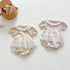 Baby Girls Little Floral Print Doll Collar With Gauze Skirt Design Onesies-2