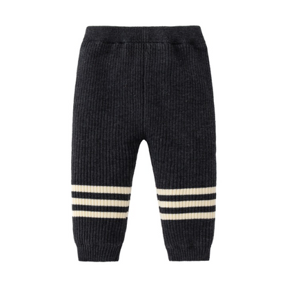 Baby Striped Pattern Casual Warm Leggings-3