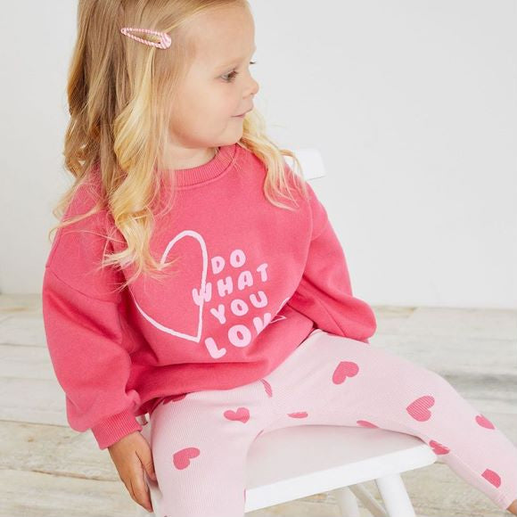 Baby Heart Print Pattern Print Hoodie Sets-3