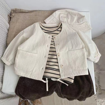 Baby Striped Pattern Puff Sleeve New Style Hoodie In Autumn-2