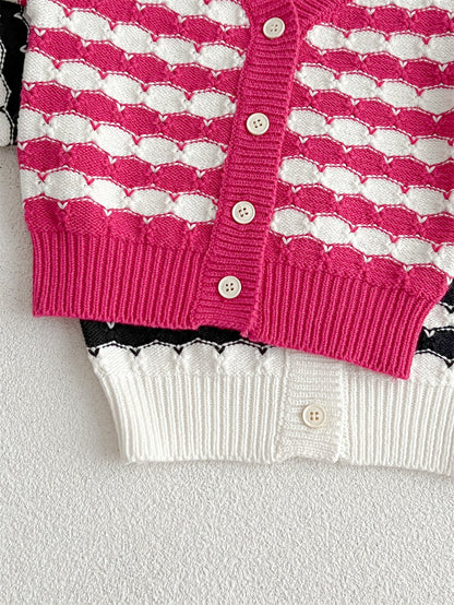 Infant Baby Boys And Girls Stripe Long-Sleeved Cardigan-5