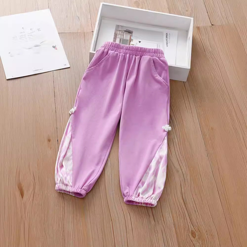 Summer Baby Kids Girls Elastic Soft Breathable Tie Dye Sportswear Pants-2