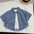 Baby Unisex Striped Pattern Single Breasted Summer Shirt-2