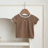 Summer New Arrival Baby Unisex Crew Neck Short Sleeves Simple Elastic Double-Button Top T-Shirt-2