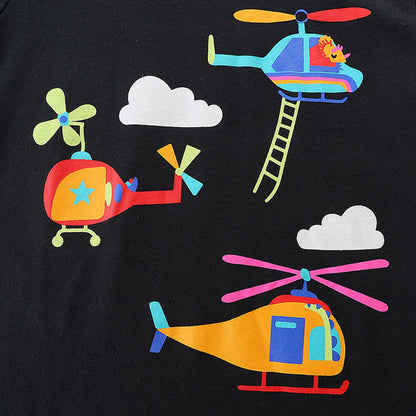 Baby Boy Cartoon Pattern Short Sleeve Cute Comfy Tee-3