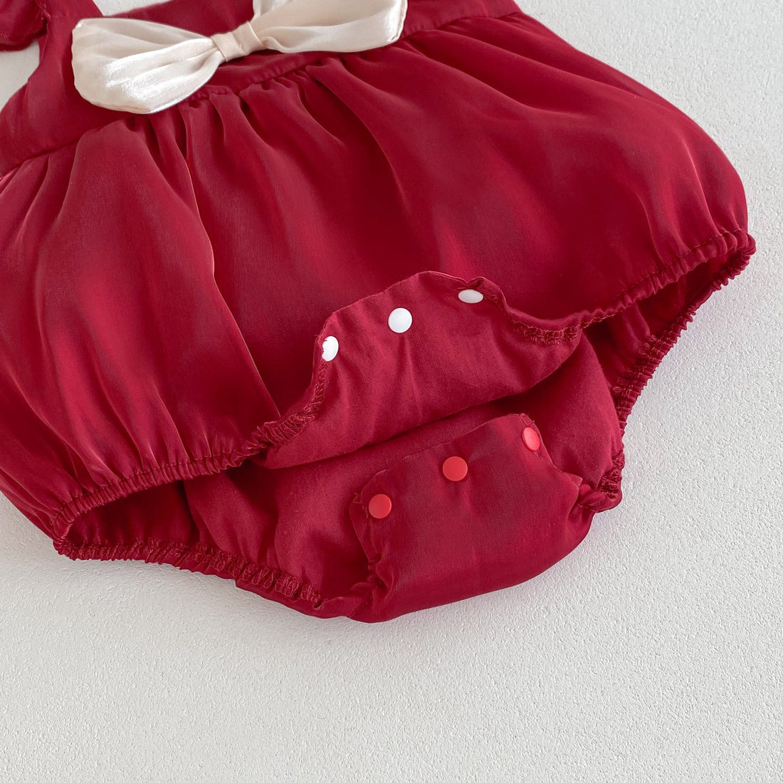 New Design Summer Baby Kids Girls Red Sleeveless Big Bow Strap Onesies-1