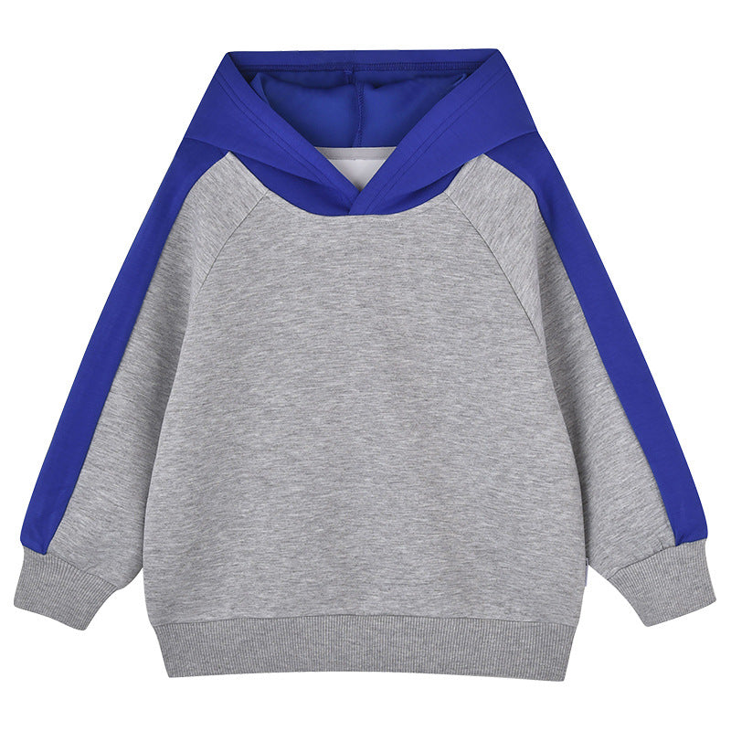 Baby Color Matching Design Loose Pullover Hoodie-3