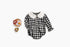 Baby Girl Plaid Pattern Doll Collar Design Long Sleeve Onesies With Buttons-3