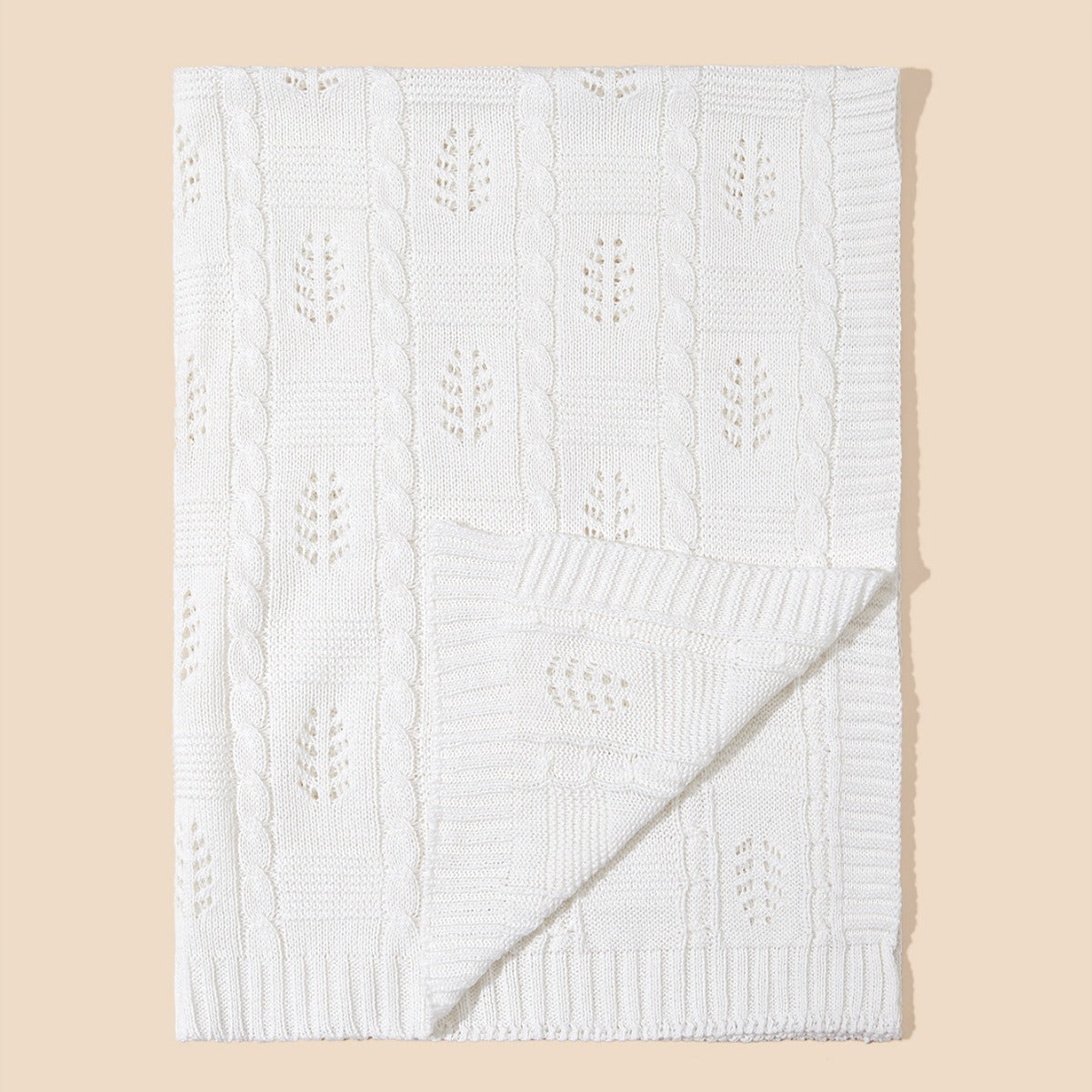 Knitted Baby Blanket With Hollow Out Design: New Solid Color Collection For All Seasons-2