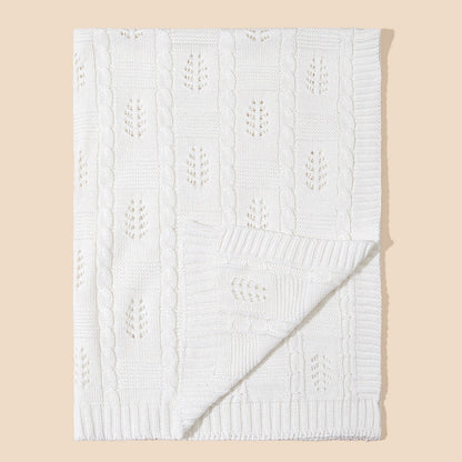 Knitted Baby Blanket With Hollow Out Design: New Solid Color Collection For All Seasons-2