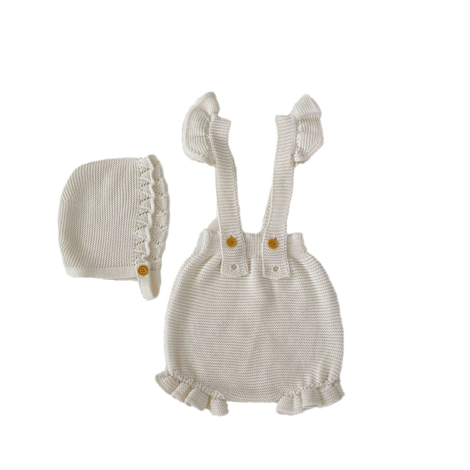 Baby Girl Camisole Knitted Vest In Spring&amp;Autumn One Piece Include Cap-0