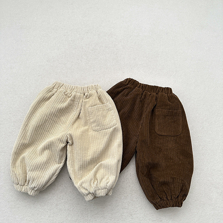 Winter Children’s Cozy Lantern Pants – Retro Corduroy Trousers For Boys And Girls, Warm And Stylish Cuffed Bottoms-3