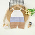 Baby Colorblock Pattern Sling Knitwear Summer Romper-1