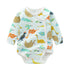 Baby Cartoon Print Pattern Side Button Design Long Sleeve Onesies-3