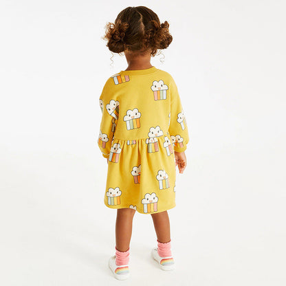 Lovely Cartoon Pattern Loose Autumn Dress-3