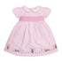 Baby Kids Girls Pink Short Sleeves Dress With Rabbits And Flowers Pattern-0