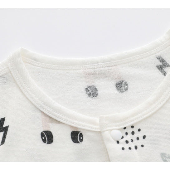 Baby 1pcs Rabbit Graphic Single Breasted Design Simply Jumpsuit Pajamas-3