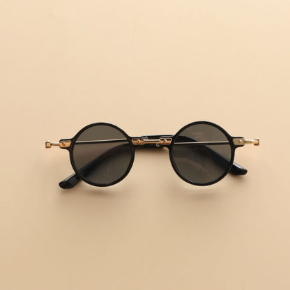 Kids Small Frame Design Vintage Style Metal Sunglasses-3