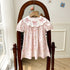 Summer Baby Kids Girls Short Sleeves Floral Teddy Print Embroidery Collar Princess Dress-1