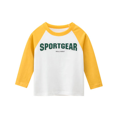 Boys Sportgear Letter Print Round Collar Long-Sleeved T-Shirt-3